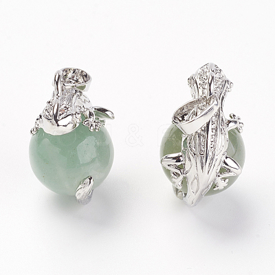 Natural Green Aventurine Pendants G-G713-I02-1