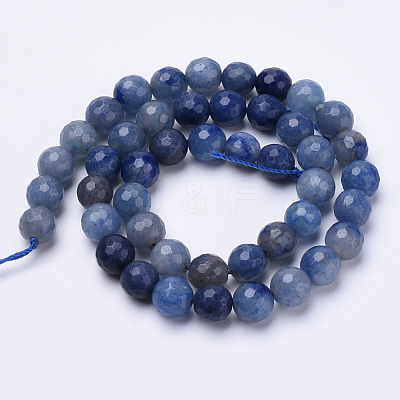 Dyed & Heated Natural Blue Aventurine Beads Strands G-S281-11-6mm-1
