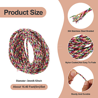 5M Nylon Coated 304 Stainless Steel Braided Wires TWIR-TA0001-07B-1