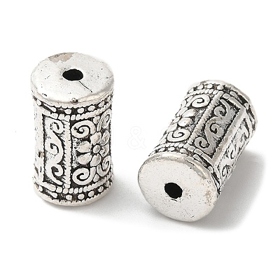 Column with Flower Pattern Alloy Beads TIBE-R294-023-1