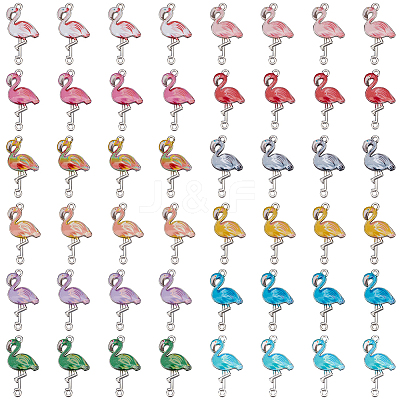 48Pcs 12 Colors Alloy Enamel Connector Charms ENAM-PH0002-23-1