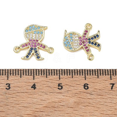Brass Micro Pave Colorful Cubic Zirconia Connector Charms for Jewelry Making CU-CBAAA59-01G-02-1