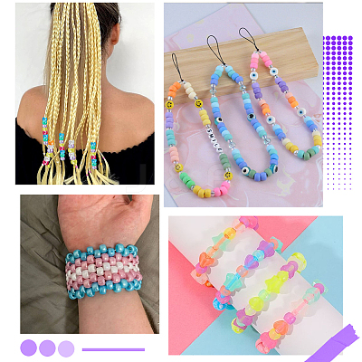 600Pcs 6 Colors Opaque & Transparent Plastic Beads KY-SC0001-92-1