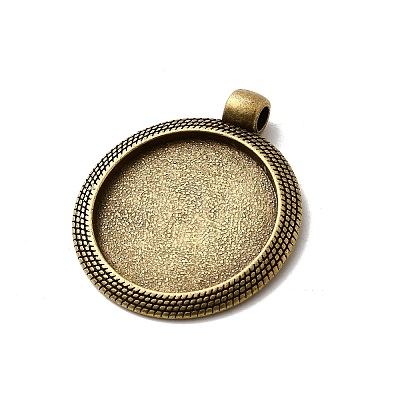 Vintage Tibetan Style Alloy Pendant Cabochon Bezel Settings TIBEP-M018-102AB-NF-1