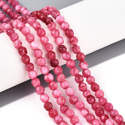 Dyed Natural White Jade Beads Strands G-T139-4mm-60-08-1