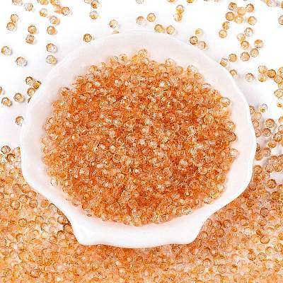 Baking Paint Electroplate Transparent Glass Seed Beads SEED-N006-07G-1