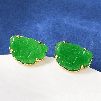 Brass Stud Earrings KK-F358-01G-1