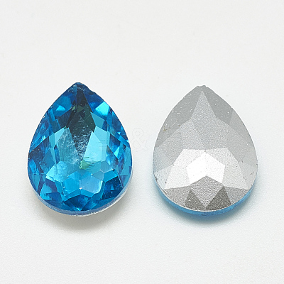 Pointed Back Glass Rhinestone Cabochons RGLA-T081-7x10mm-12-1