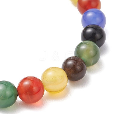 Natural Agate Beaded Stretch Bracelets for Women BJEW-JB12963-1