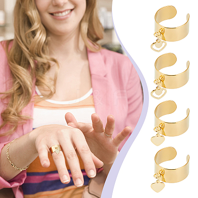 DIY Charms Cuff Ring Making Kit STAS-UN0051-38-1