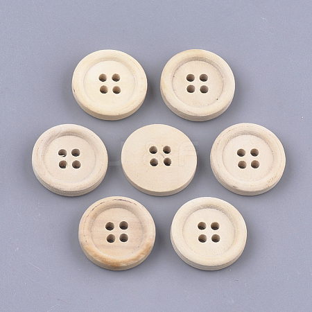 4-Hole Wooden Buttons WOOD-S055-08B-1