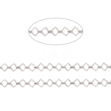 Non-Tarnish 304 Stainless Steel Rhombus & Oval Link Chains CHS-F017-04P-1