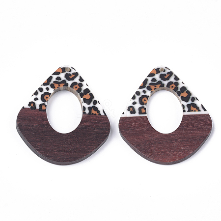 Printed Resin & Wood Pendants RESI-S358-65-1