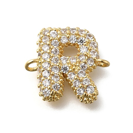 Brass Micro Pave Cubic Zirconia Links KK-I717-04R-1