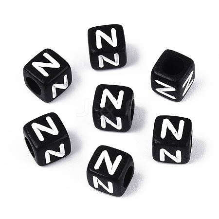 Initial Acrylic Horizontal Hole Beads OACR-ZX006-35N-1