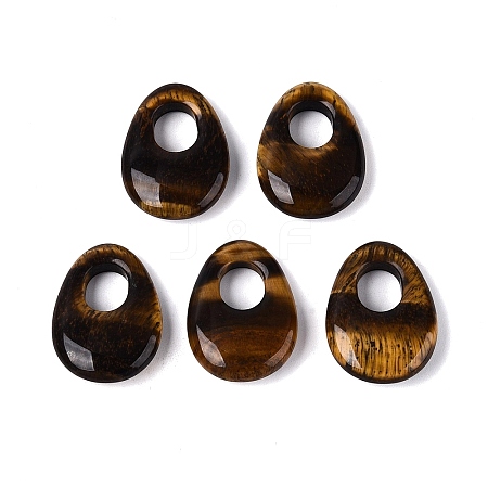 Natural Tiger Eye Pendants G-N361-06E-1