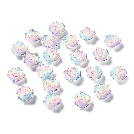 Tricolor Opaque Resin Cabochons CRES-P029-C02-1