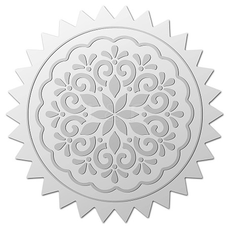 Custom Round Silver Foil Embossed Picture Stickers DIY-WH0503-003-1