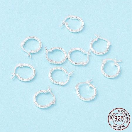 925 Sterling Silver Hoop Earrings STER-P047-13A-S-1