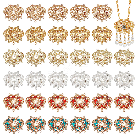 36Pcs 6 Colors Alloy Connector Cabochon Settings FIND-PH0061-67-1