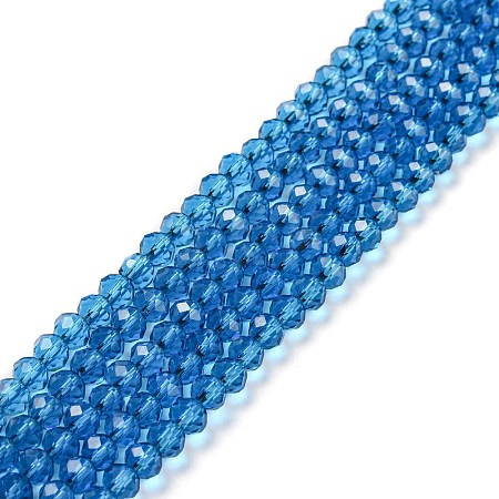 Faceted Rondelle Transparent Glass Beads Strands EGLA-J134-4x3mm-B11-1