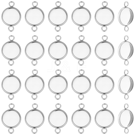 60Pcs 304 Stainless Steel Cabochon Connector Settings STAS-BBC0009-57B-1