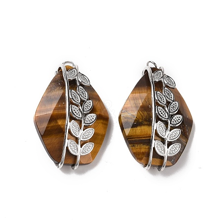 Natural Tiger Eye Pendants G-H279-06B-P-1