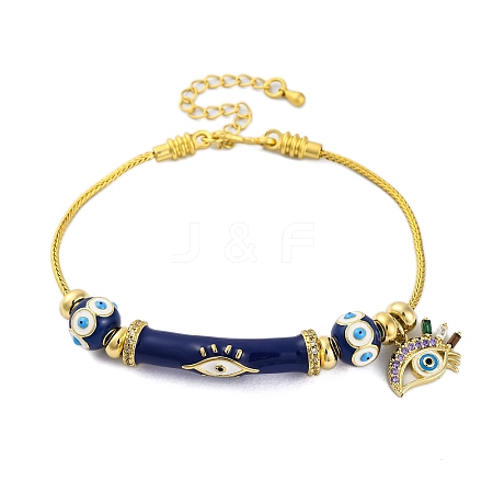 Brass European Bracelets BJEW-C080-02G-02-1