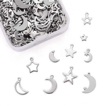 Tarnish Resistant 200Pcs 10 Style 304 Stainless Steel Charms STAS-LS0001-33P-1