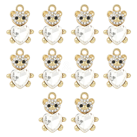10Pcs Alloy Glass Pendants GLAA-YW0005-41G-01-1