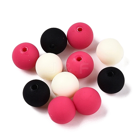 Rubberized Style Imitated Silicone Acrylic Beads MACR-T048-01C-03-1