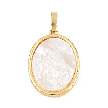 Brass with White Shell Pendants SH-CBA56CE-08G-03-1