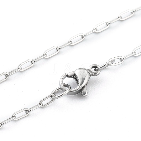 Non-Tarnish 304 Stainless Steel Paperclip Chain Necklace with Lobster Claw Clasps for Men Women NJEW-H205-03P-04-1