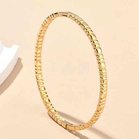 304 Stainless Steel Bangles for Women AJEW-P127-17G-1