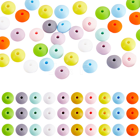 100Pcs 12MM Silicone Abacus Beads Silicone Beads Bulk Colorful Spacer Beads Silicone Bead Kit for Keychains Bracelets Necklaces DIY Crafts Making JX320A-1