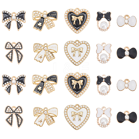 20Pcs 10 Styles Alloy Enamel Pendants ENAM-SC0006-09-1