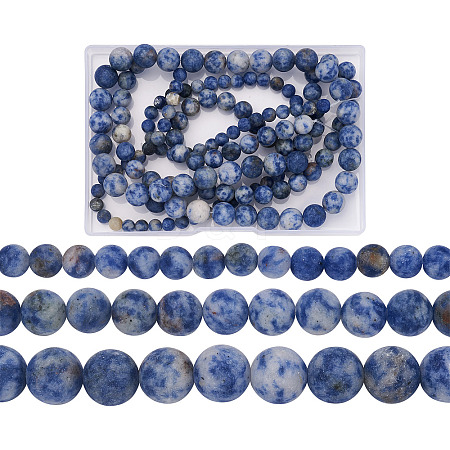 3 Strands 3 Style Natural Blue Spot Jasper Beads Strands G-YS0001-03-1