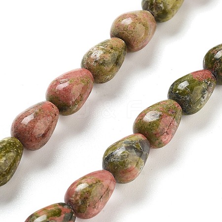 Natural Unakite Beads Strands G-B106-A23-01-1