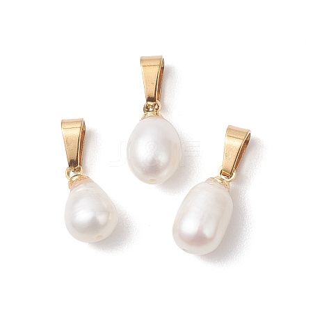 Natural Cultured Freshwater Pearl Rice Charms PALLOY-JF04823-1