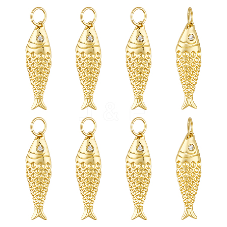 8Pcs Brass Pendants KK-BC0014-92G-1