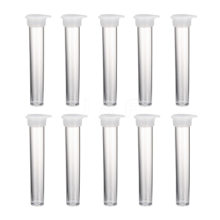 Clear Tube Plastic Bead Containers with Lid X-C067Y-1