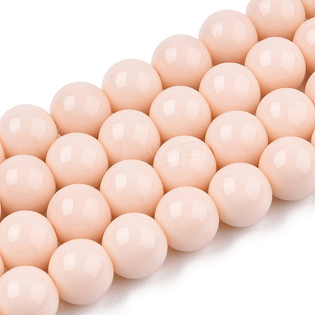 Opaque Solid Color Glass Beads Strands LS-GLAA-T032-P10mm-09-1