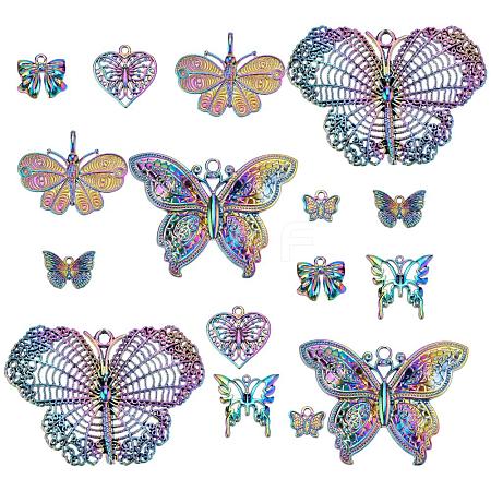16Pcs 8 Style Plated Alloy Pendants FIND-PH0001-58-1