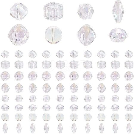   80Pcs 8 Style Transparent Acrylic European Beads TACR-PH0003-01-1