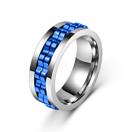 304 Stainless Steel Gear Rotatable Finger Rings FS-WGAD37A-15-1