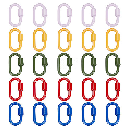 5Pcs 5 Colors Baking Paint Alloy Screw Locking Carabiners FIND-FI0001-12-1