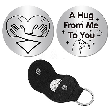 CREATCABIN Pocket Hug Token Long Distance Relationship Keepsake Keychain Making Kit DIY-CN0002-67F-1