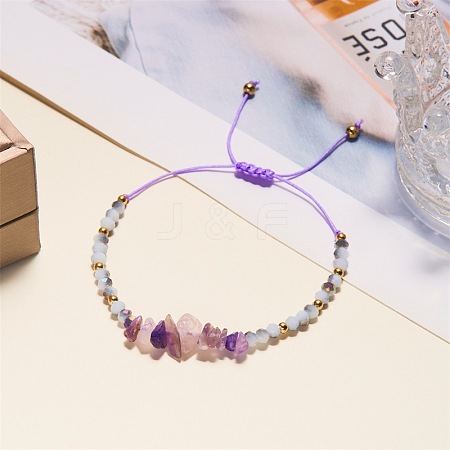 Natural Gemstones Adjustable Bracelets VY0463-2-1