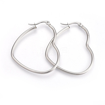 Tarnish Resistant 201 Stainless Steel Hoop Earrings X-EJEW-A052-09B-1