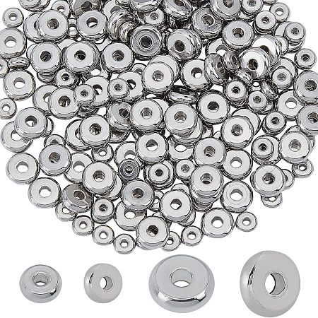 SUPERFINDINGS 200Pcs 2 Style 304 Stainless Steel Disc Beads FIND-FH0004-60-1